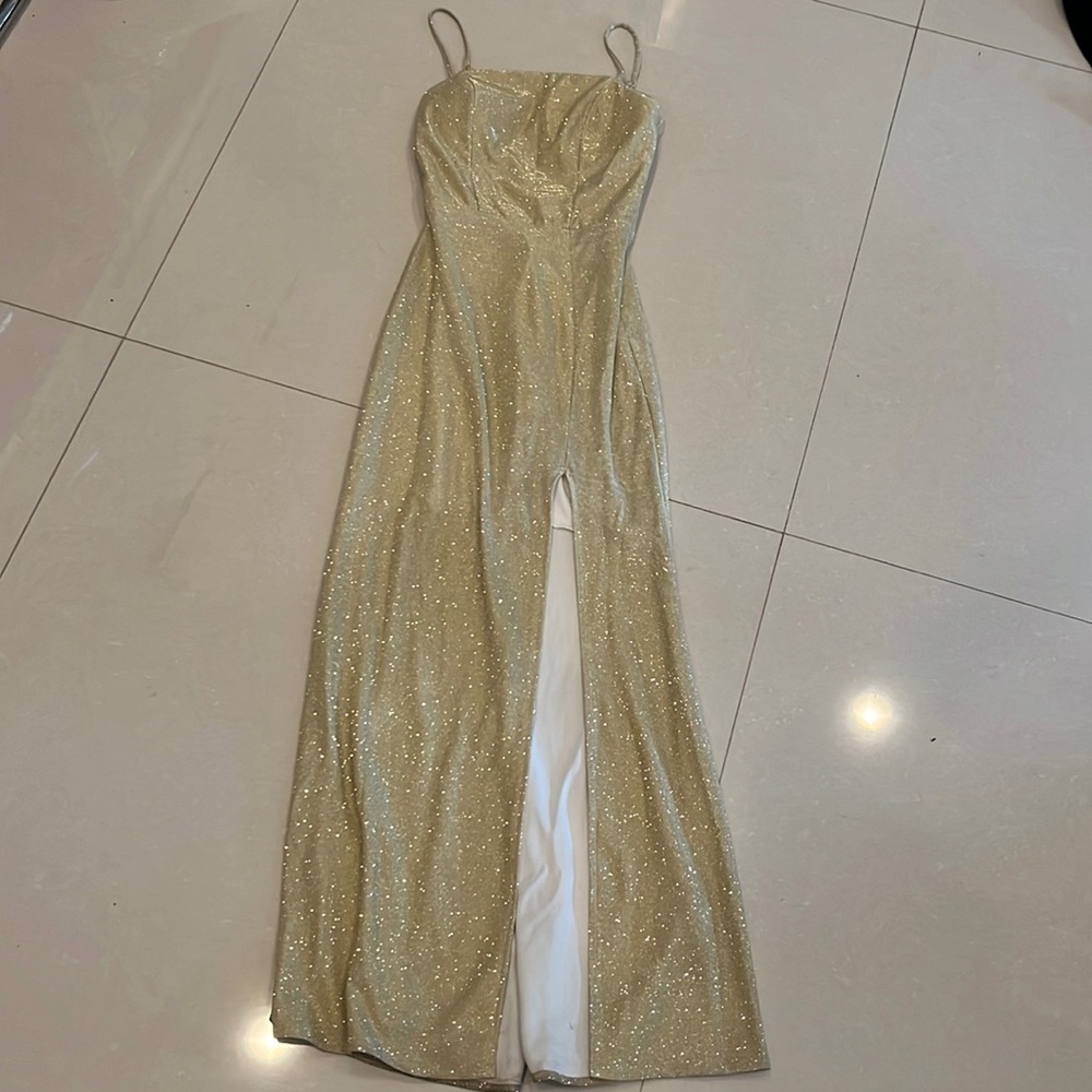 Gold sparkly long gown
